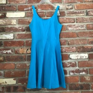Express Bright Turquoise Cerulean Blue Skater Dress XS Stretch Spandex Knit